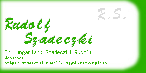 rudolf szadeczki business card